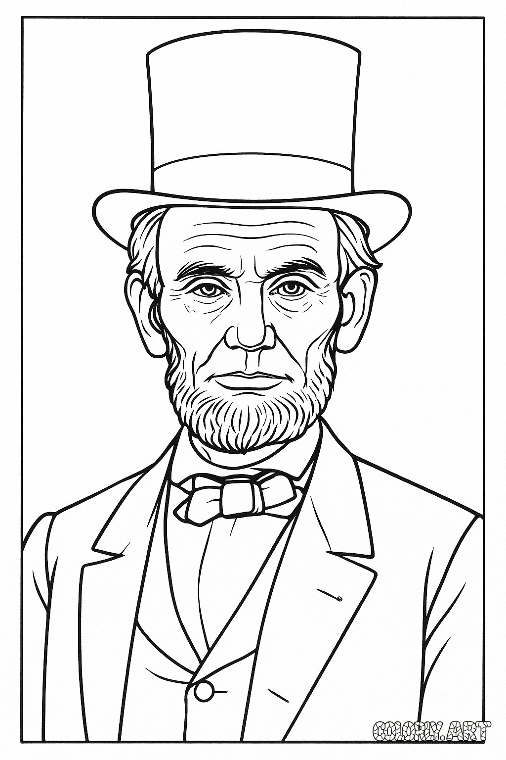 Abe Lincoln Page Coloring Book Page Colorly.art
