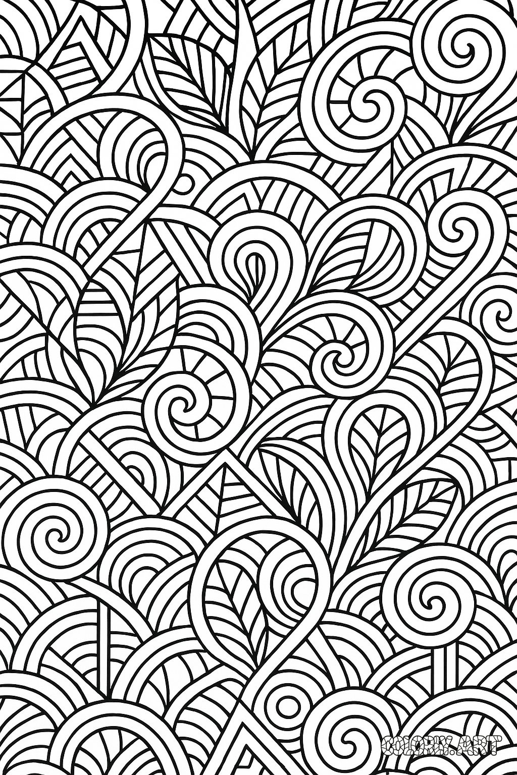 Abstract Coloring patterns Coloring Book Page Colorly.art