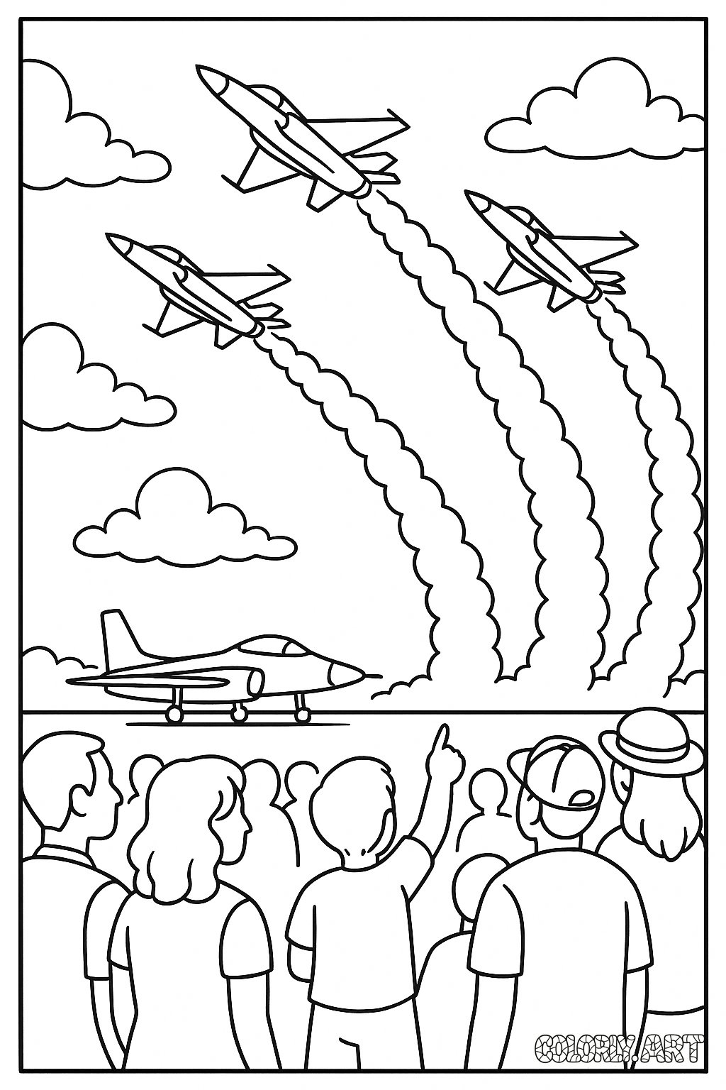 Airshow Page Coloring Book Page Colorly.art