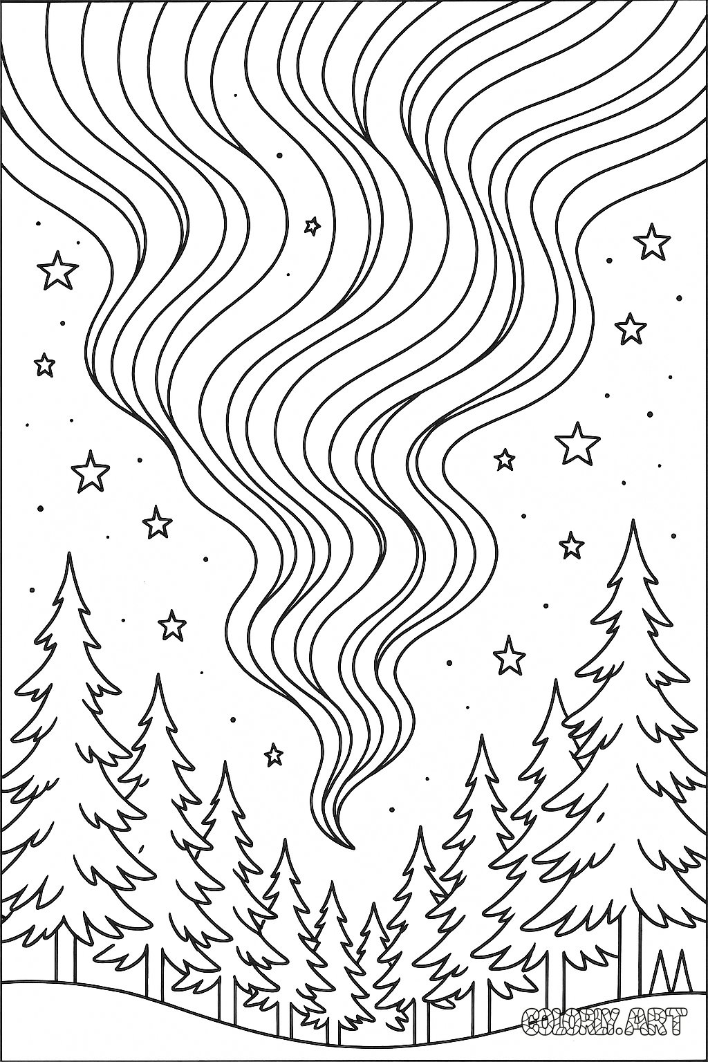Aurora Page Coloring Book Page Colorly.art V2 