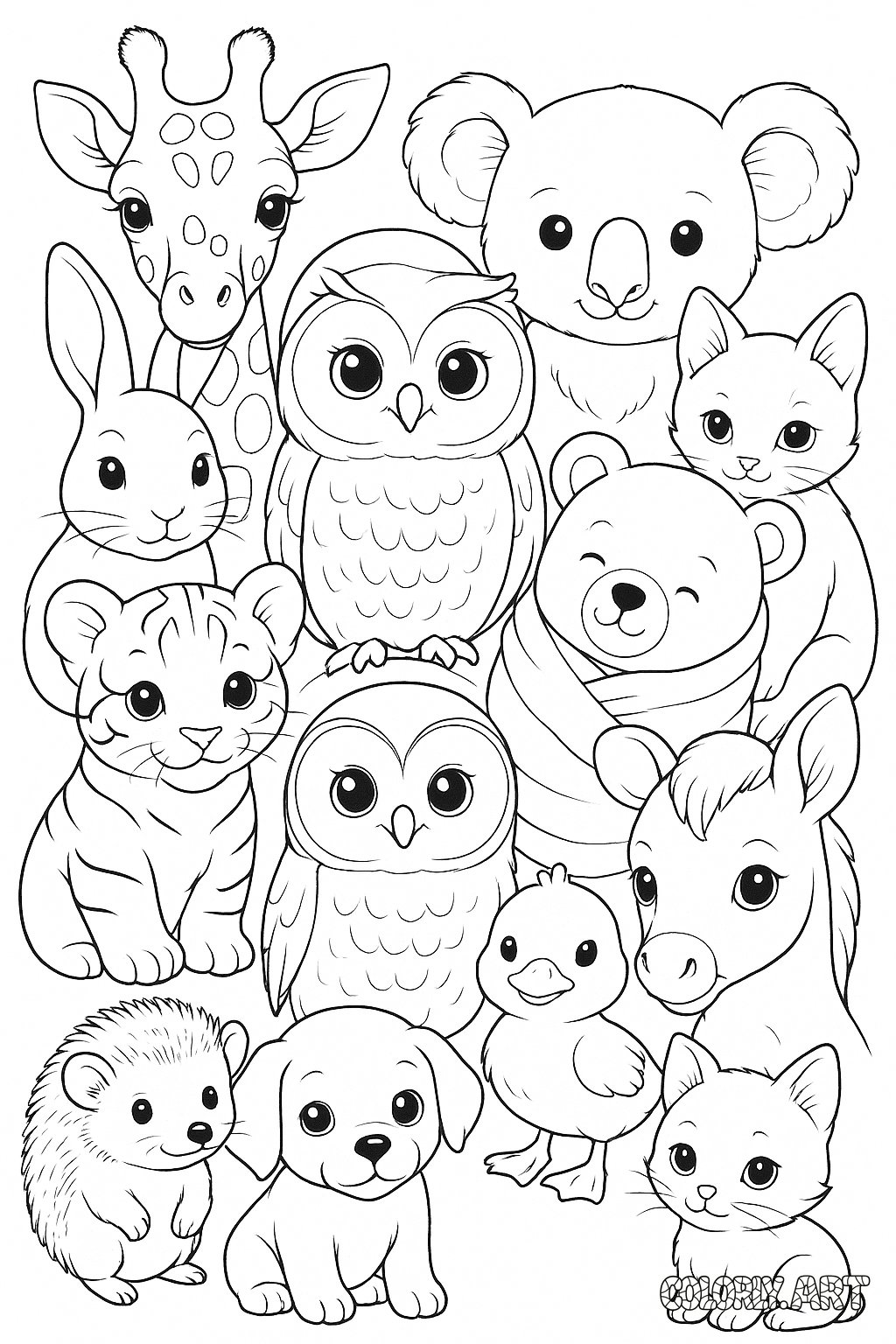 Baby Animal Coloring Page Coloring Book Page Colorly.art