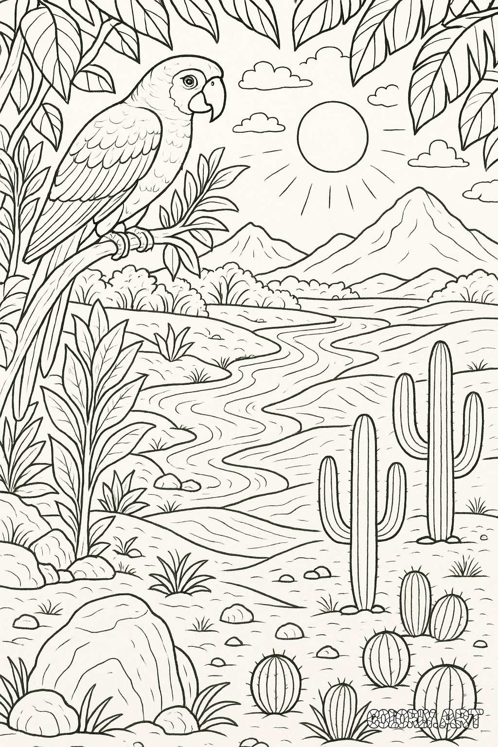 Desert Coloring Book Page Colorly.artV2 