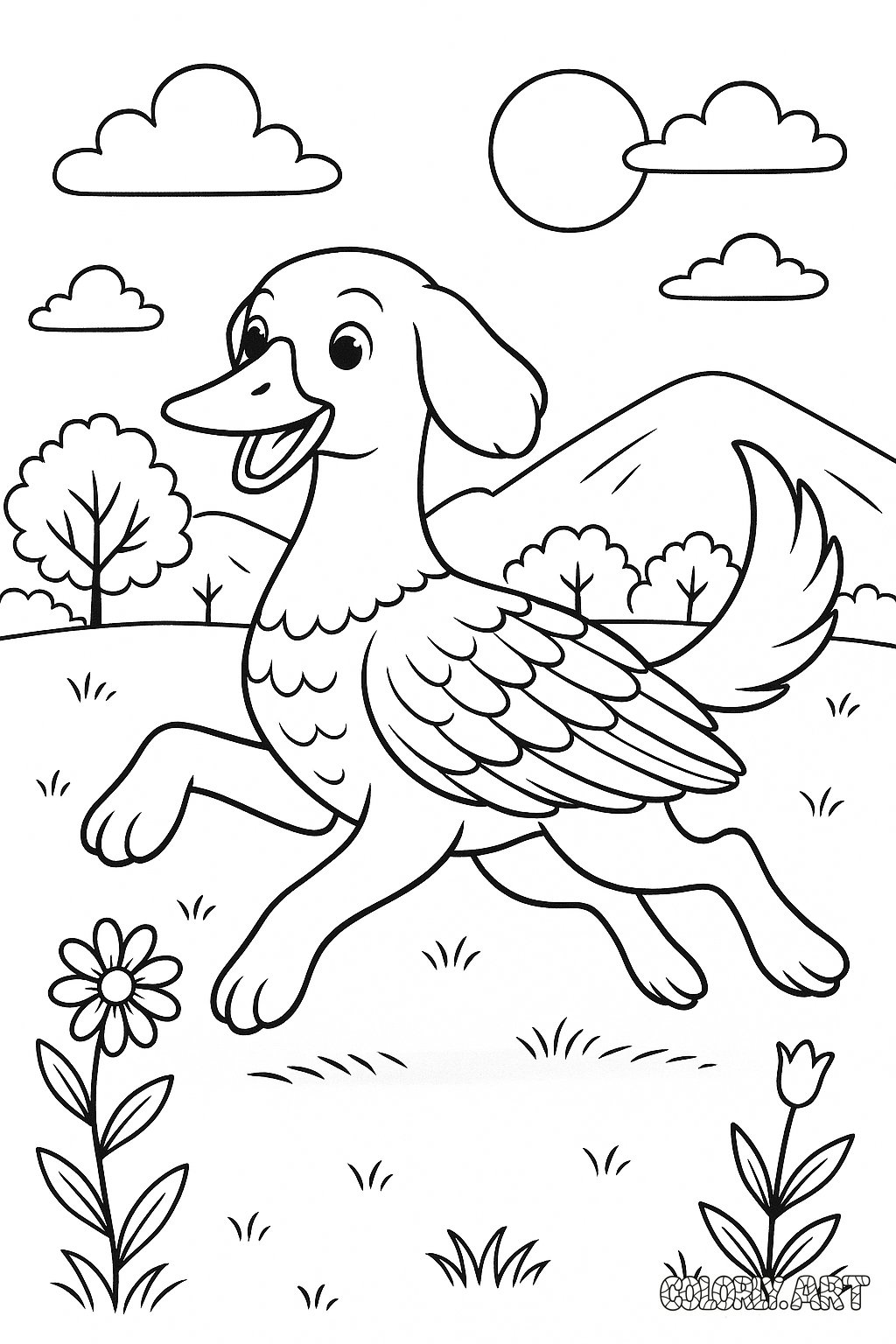Dog Goose Enjoying Outdoors remix 