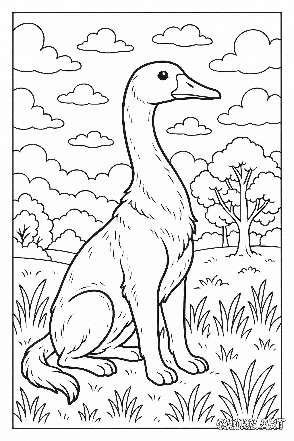 Goose Dog Coloring Fun 