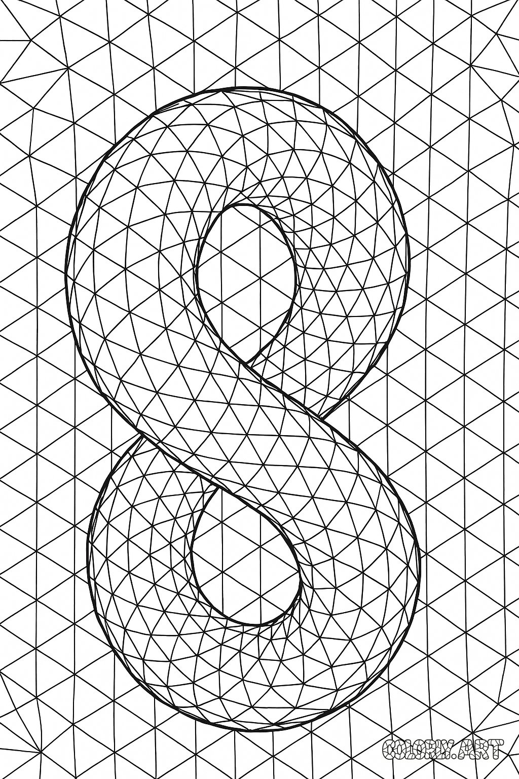 Infinity Geodesic Pattern Coloring Book Page Colorly.art