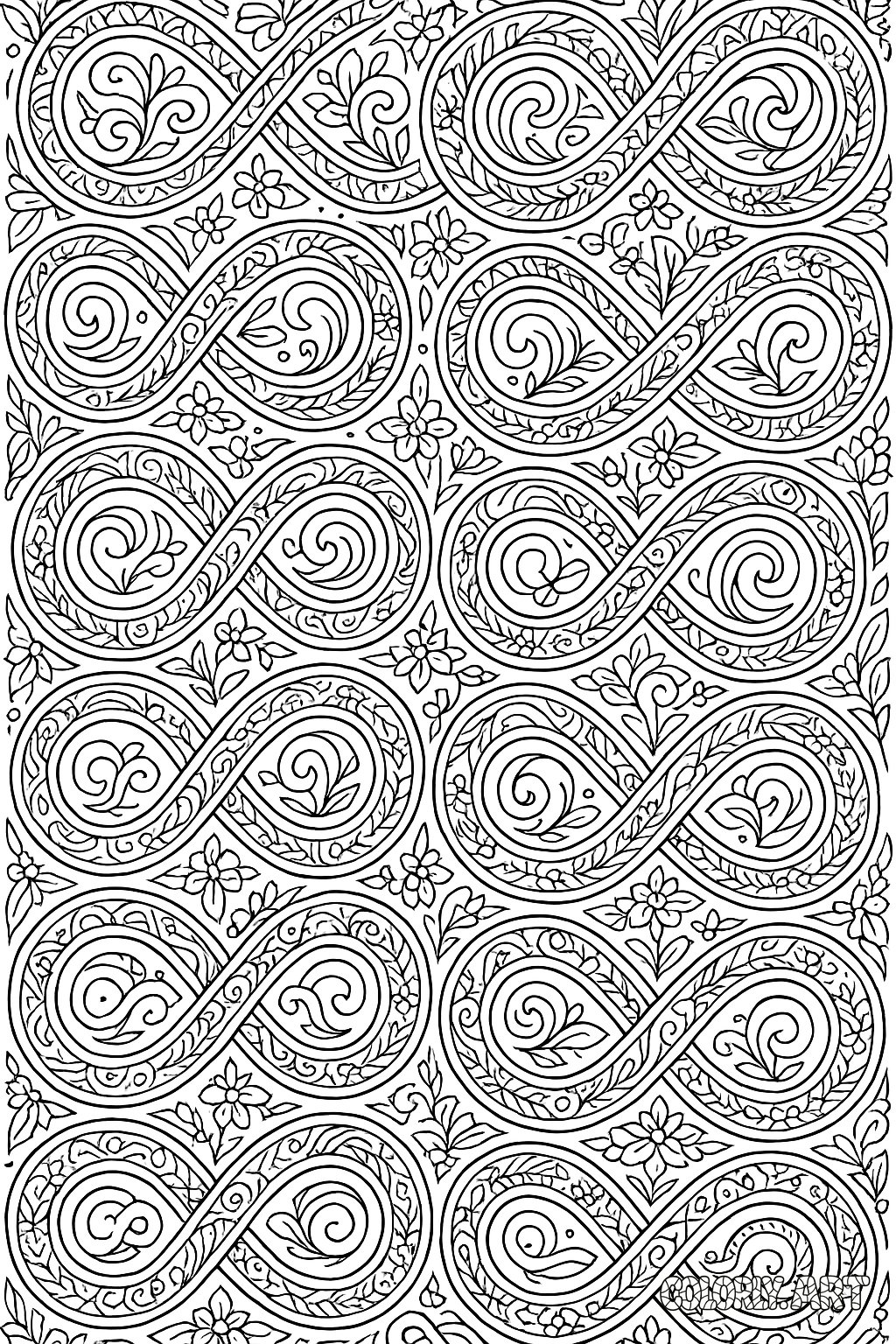 Infinity Pattern Coloring Book Page Colorly.art V2 
