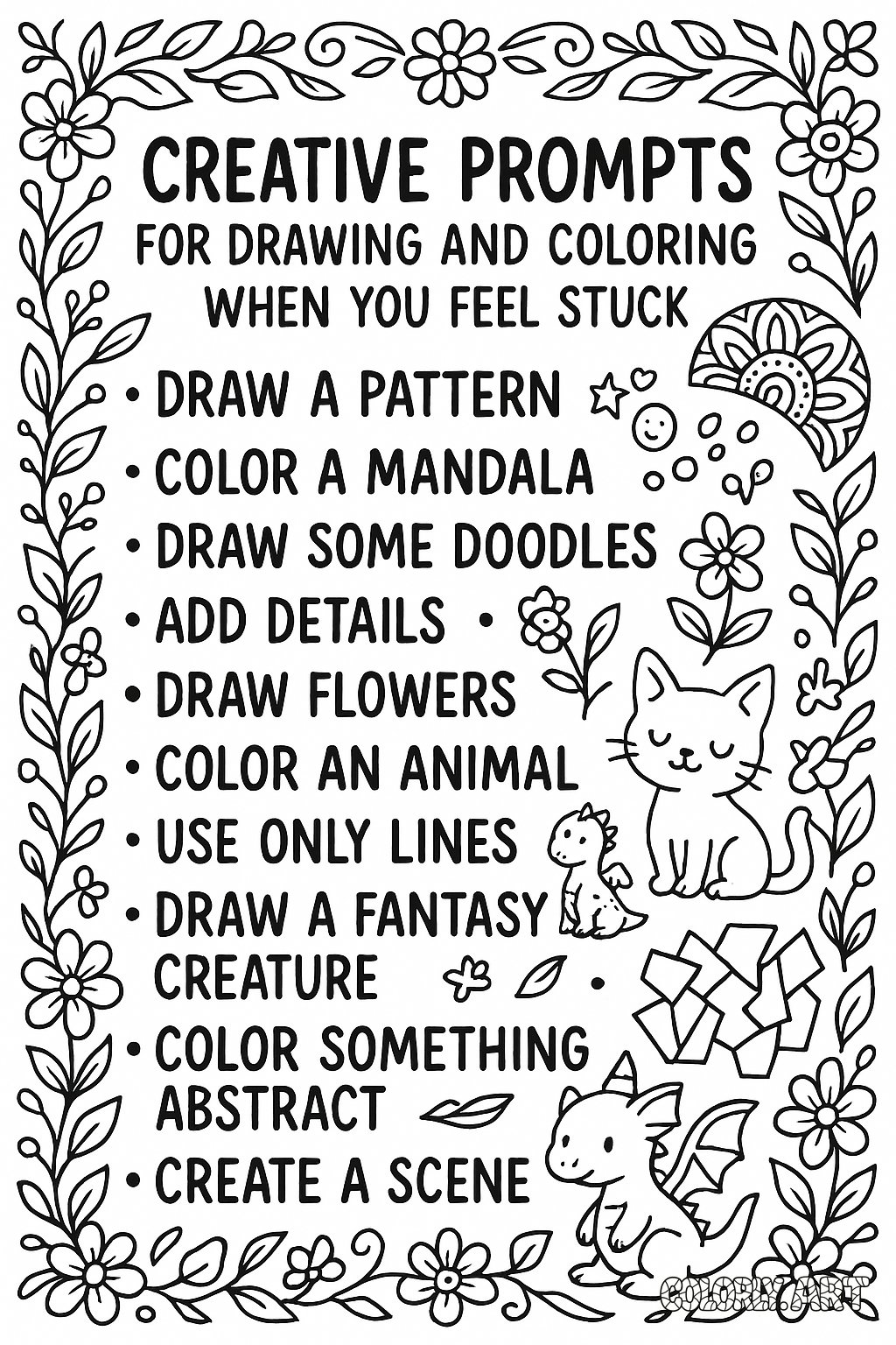 Inspiring Coloring Prompts 