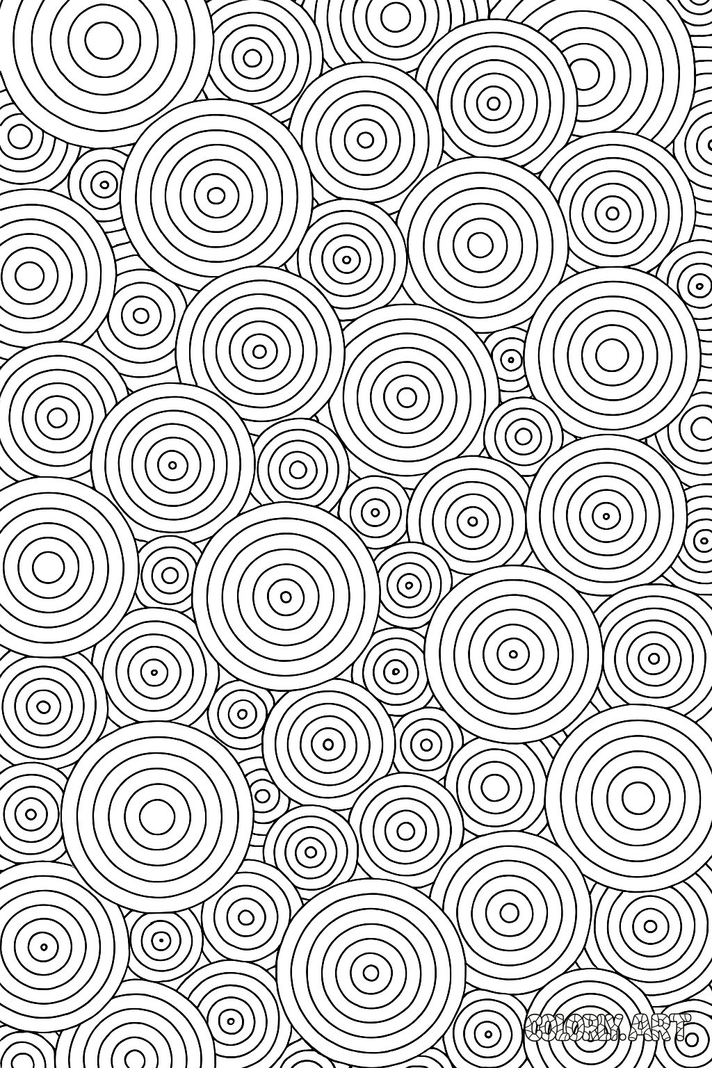 Intricate Circle Patterns Coloring Book Page Colorly.art