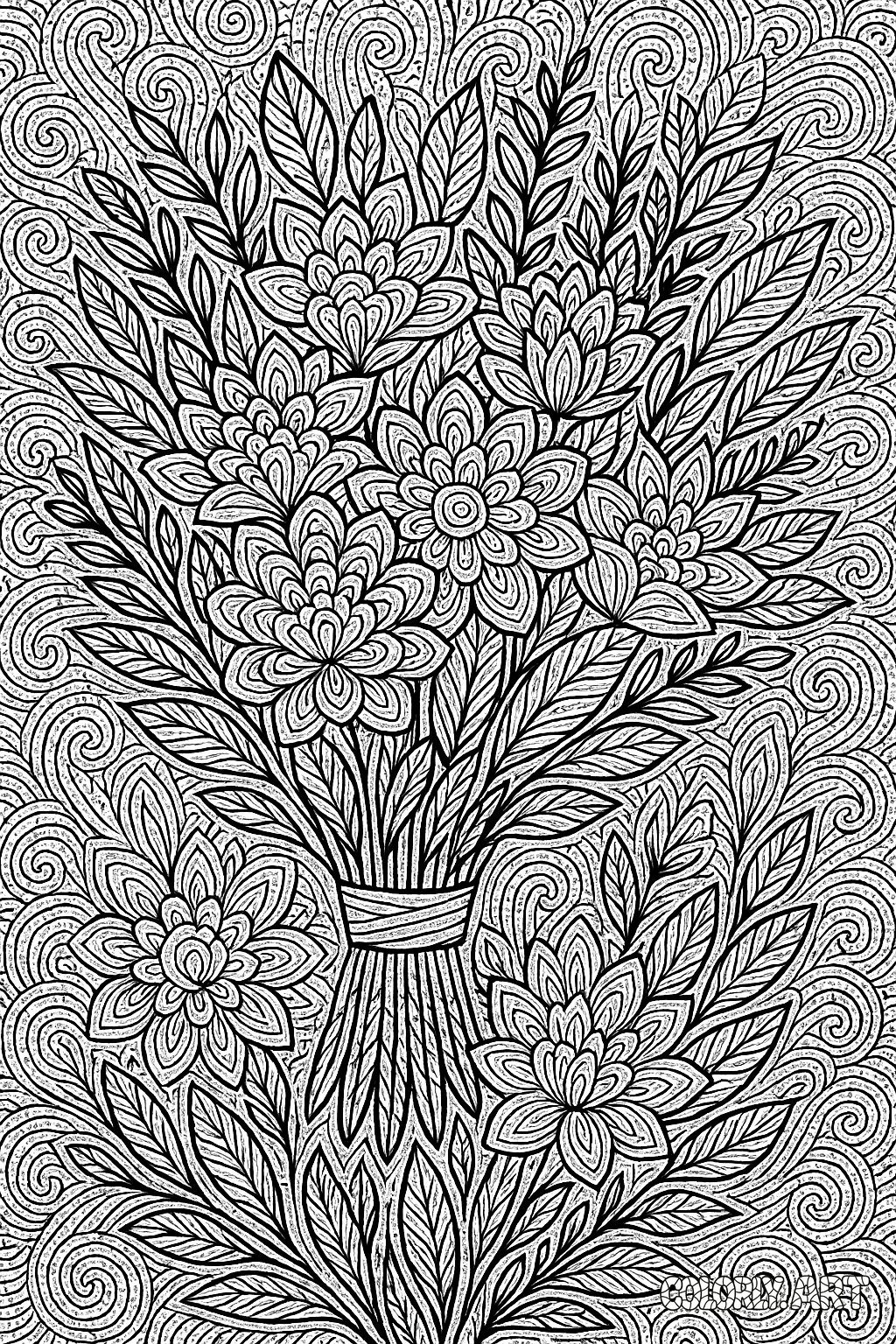Intricate Floral Patterns Coloring Book Page Colorly.art V2 