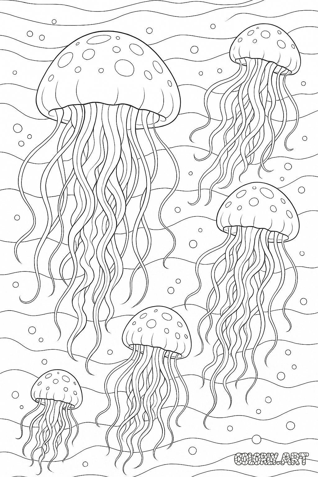 Jellyfish Coloring Page Coloring Book Page Colorly.art