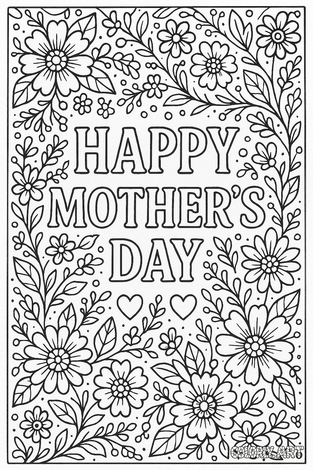 Mother's Day 2Coloring Book Page Coloring Scene Image Colorly.art.png V2 