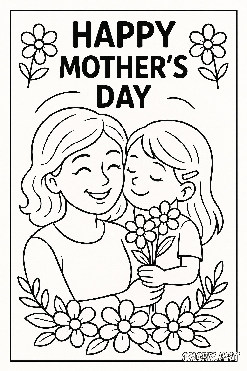 Mother's Day Coloring Book Page Colorly.art