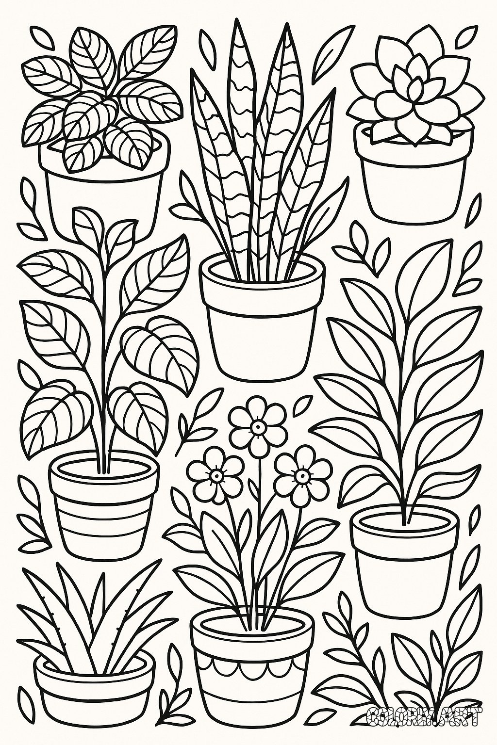 Plants Coloring Book Page Colorly.art V2 
