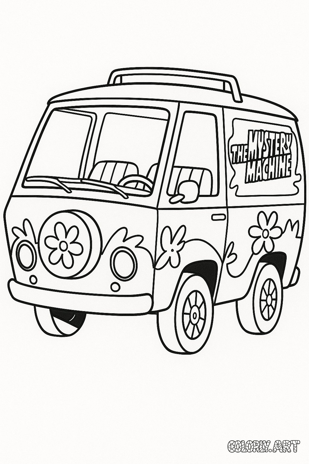 Scooby Doo Mystery Van Coloring Book Page Colorly.art V2 