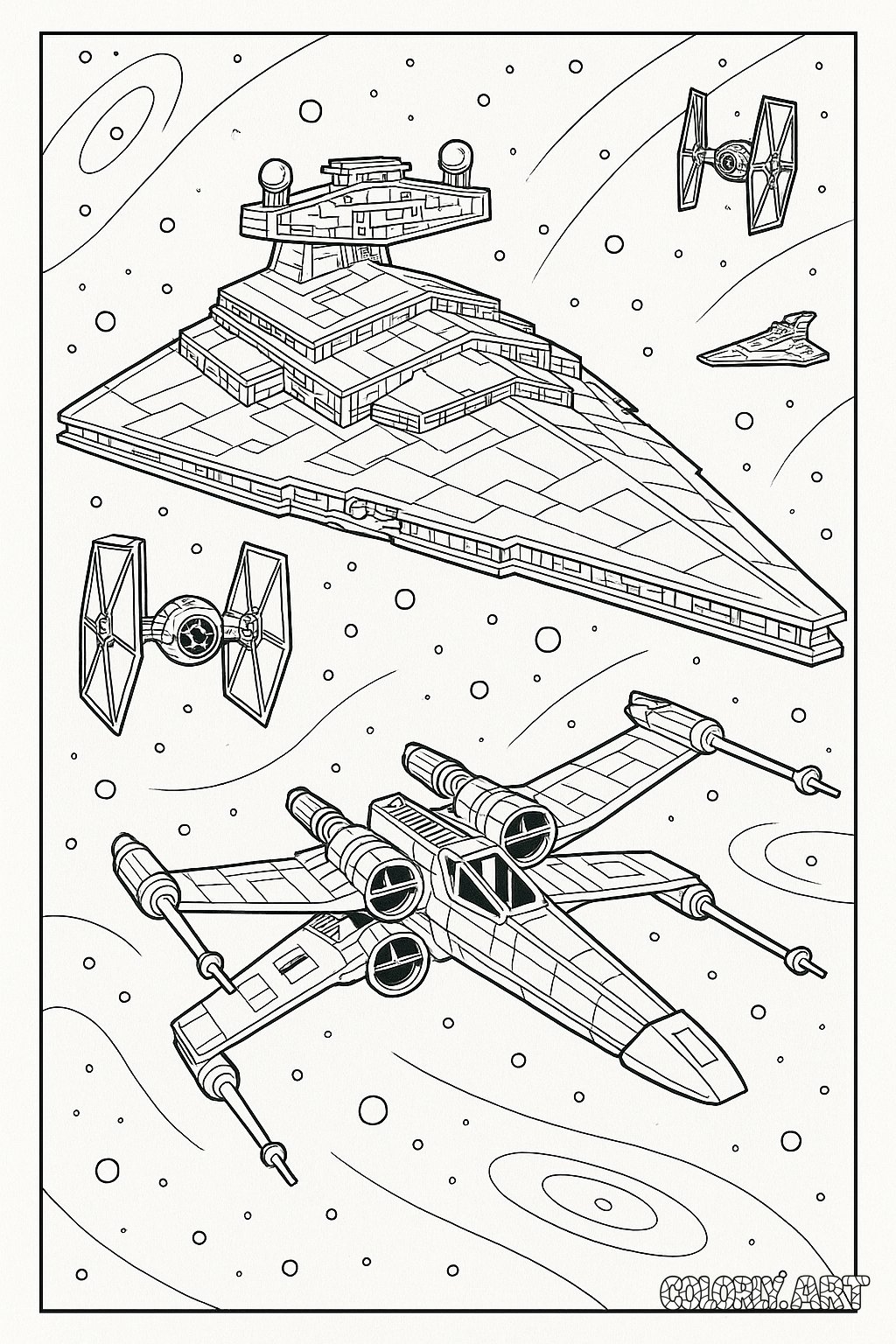 Star Wars Fleet Coloring Book Page Colorly.art