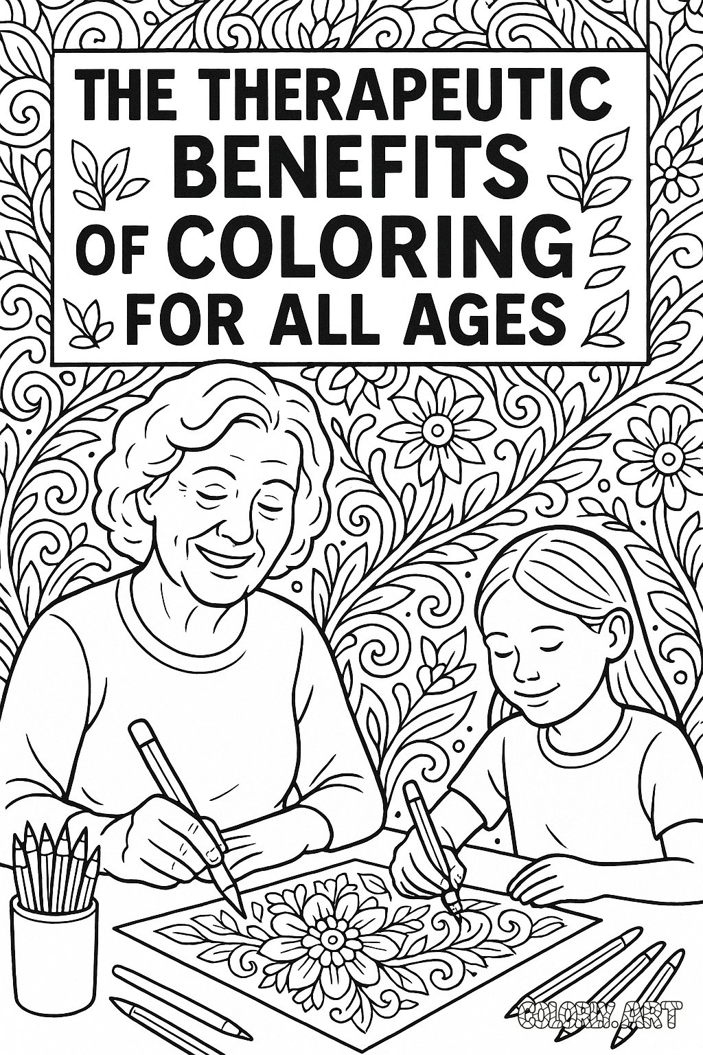 Therapeutic Coloring Scene 