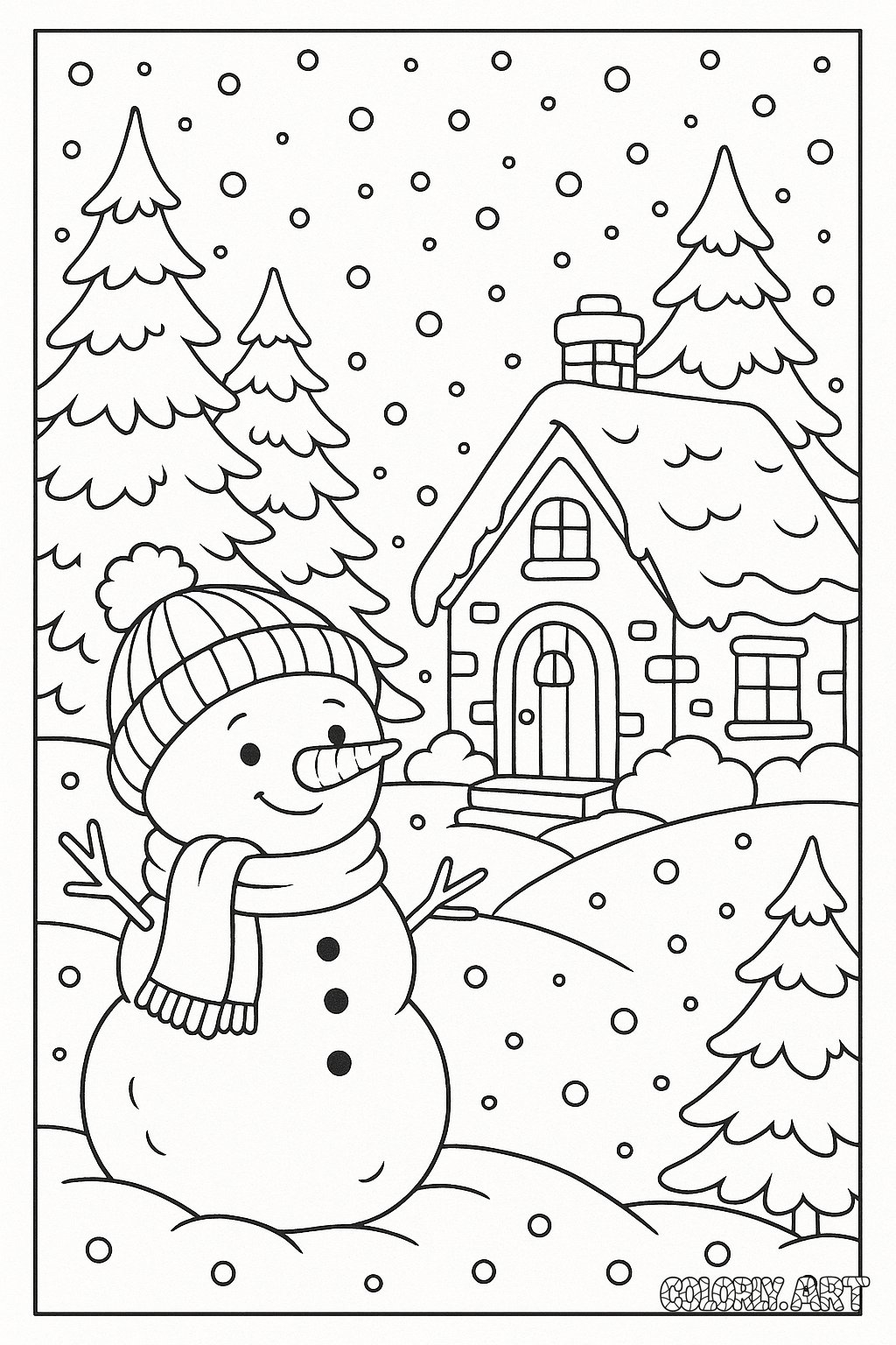 Winter Wonderland Coloring Book Page Colorly.art
