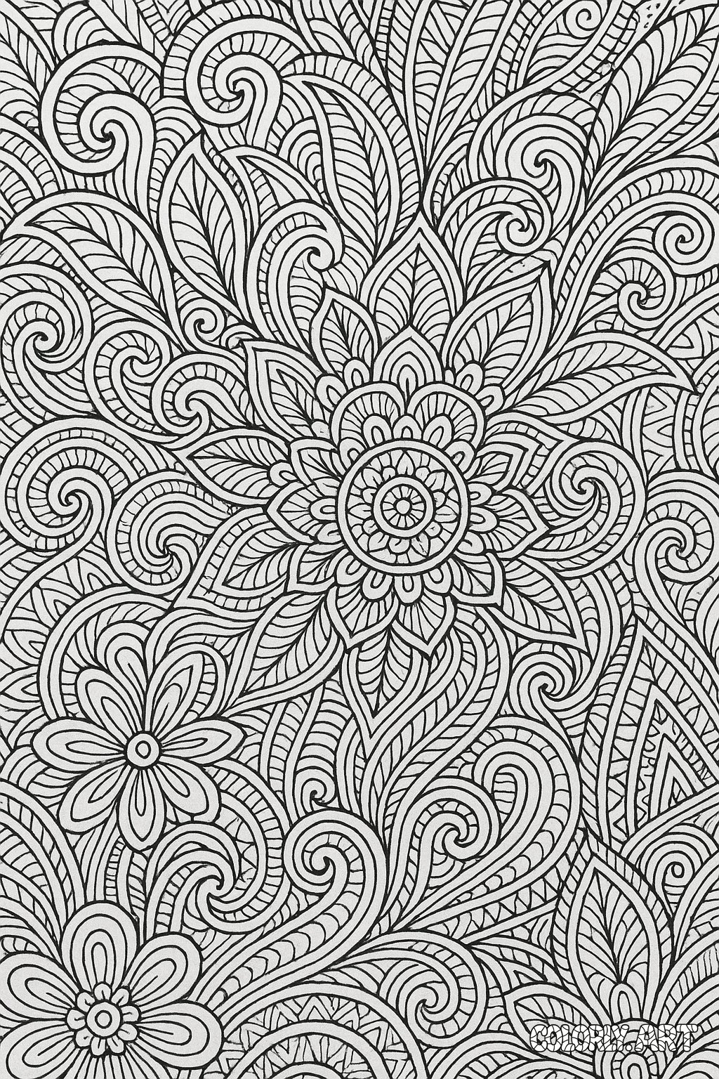 Zen Pattern Design Coloring Book Page Colorly.art V2 