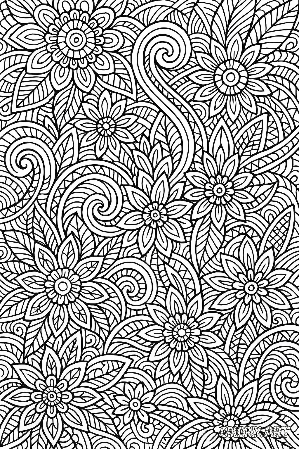 Zen Pattern Design Coloring Book Page Colorly.art