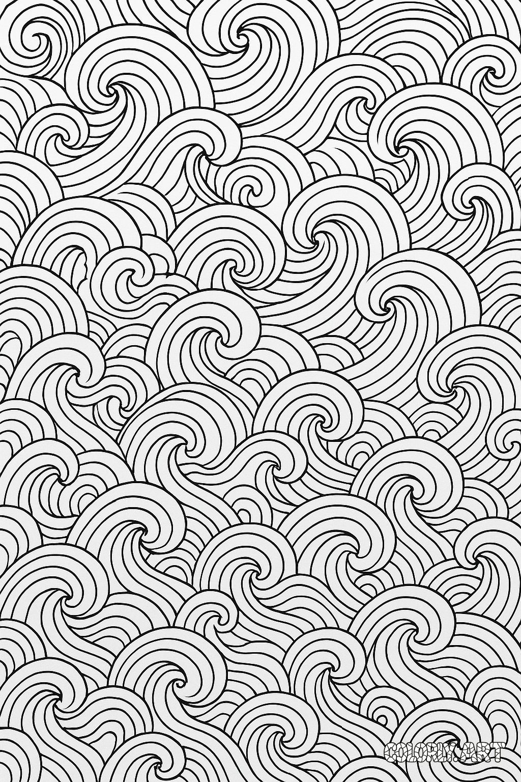 wave pattern designColoring Book Page Colorly.art